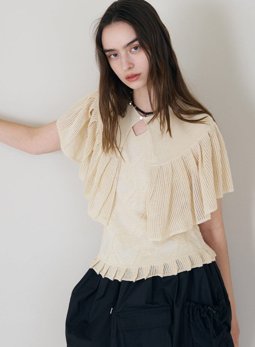 ケープ付きハート柄ニット | コエル(COEL) | マルイウェブチャネル