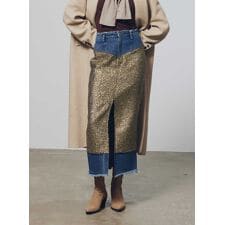 ラメツイードドッキングスカート