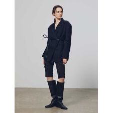 レザーベルト付きオーバージャケット