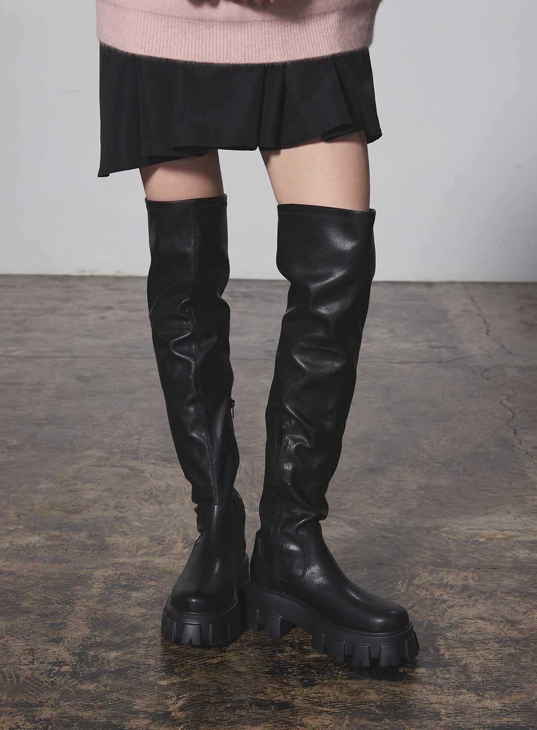 アンスクリア　ニーハイブーツ ブラック　24センチ INSCRIRE/アンスクリア】 ニーハイブーツ | ジャーナルスタンダード