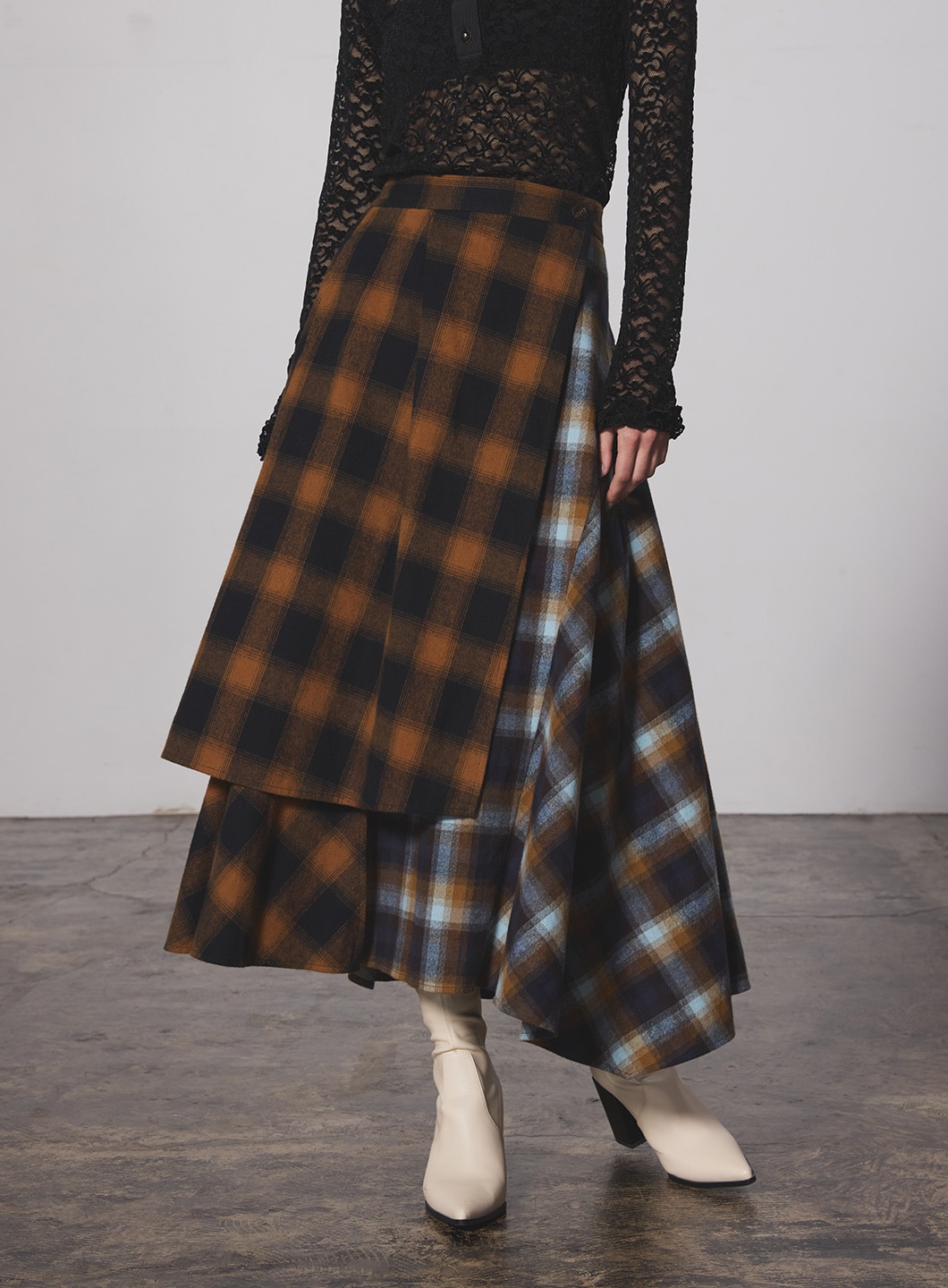 チェック ウールブレンド ラップ スカート | ポロ ラルフ ローレン