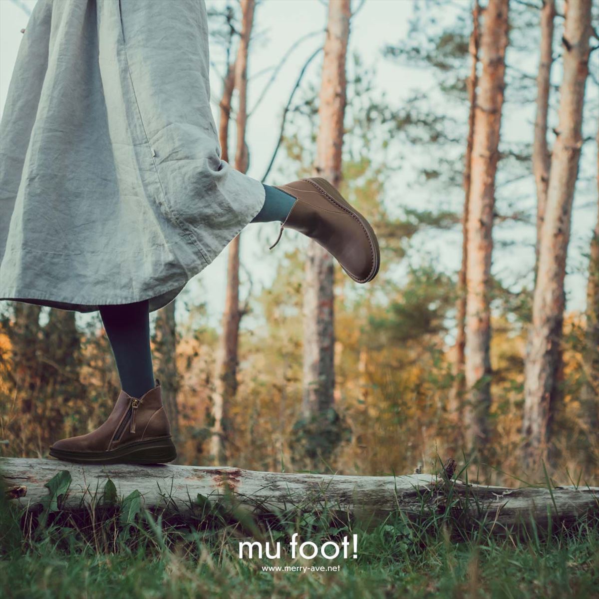 コンフォート ショートブーツ オブリークトゥ レディース 5cmヒール