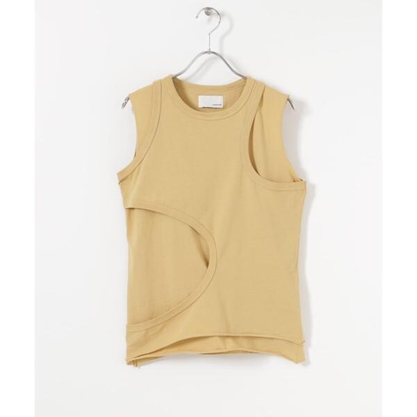 YM/1283 PATOU パトゥ ベージュ タンクトップ XS YM/1283 PATOU パトゥ ベージュ タンクトップ XS