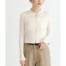 アーバンリサーチ(URBAN RESEARCH)のシャツカラーリブニットカーディガン