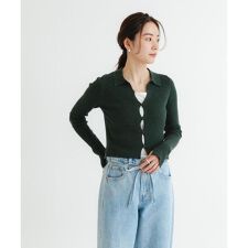 アーバンリサーチ(URBAN RESEARCH)のシャツカラーリブニットカーディガン