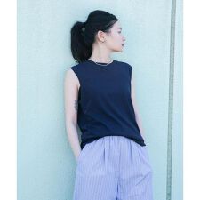 new basic　ドライツイストノースリーブカットソー