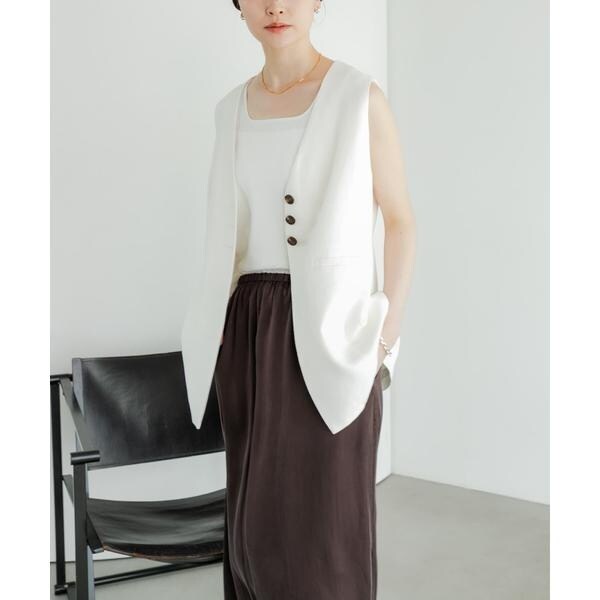 新品未使用　コットンリネンノーカラージレ　ホワイト　アーバンリサーチ URBAN RESEARCH｜コットンリネンノーカラージレ | Rakuten Fashion