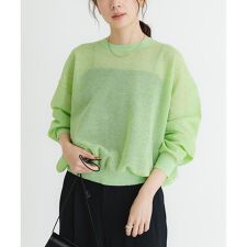 new basic　リネン混スポンディッシュニットプルオーバー