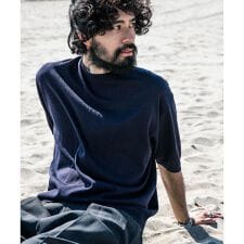 new basic　WOOL SILK KNIT T-SHIRTS