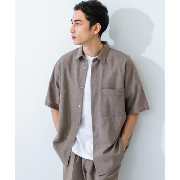 [}C]LINEN PIN HEAD SHORT-SLEEVE SHIRTS/A[oT[`iURBAN RESEARCHj O[n̑
