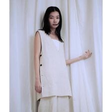 new basic　リネンチュニックベスト