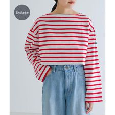 『別注』Le minor×UR　Border cropped T-shirts