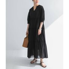 コットンボイルティアードワンピース