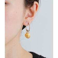 gren by M　ヴィンテージシェルフープピアス