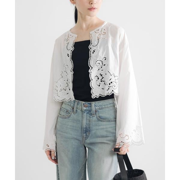 新品　お値下げ　URBAN RESRCH カットワークレース 黒ブラウス URBAN RESEARCH｜カットワークレース刺繍ブラウス | Rakuten