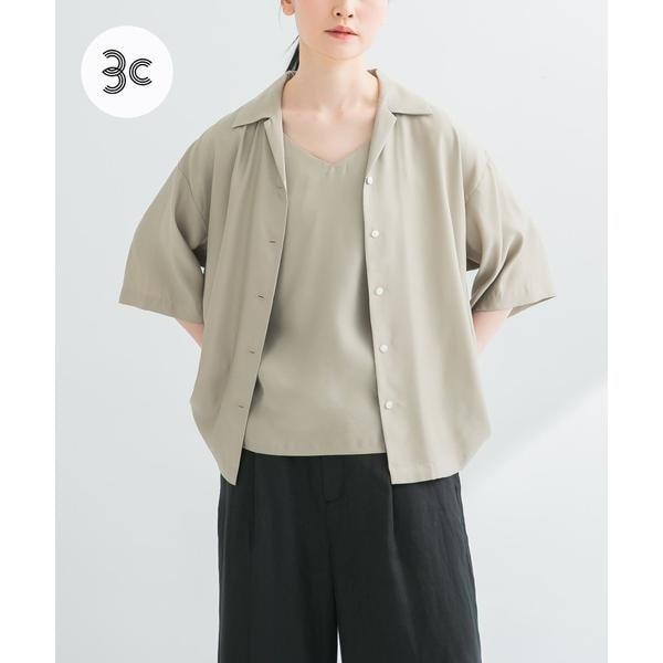 『接触冷感』キュプラオープンカラーシャツ