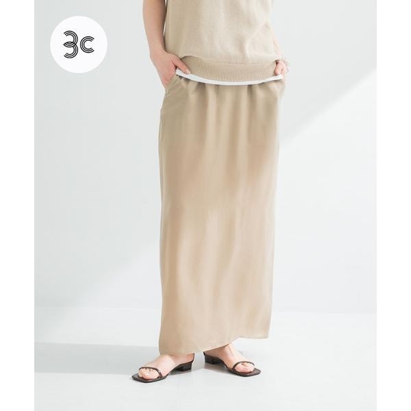 『2サイズ展開』キュプラサテンストレートスカート