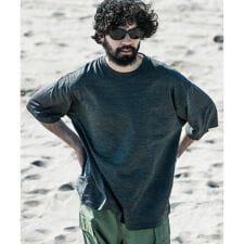 new basic　ウォッシャブルメリノウールショートスリーブTシャツ