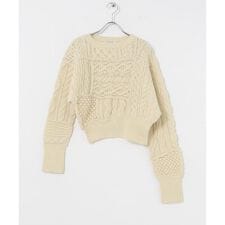 CURRENTAGE　CABLE PATCH KNIT