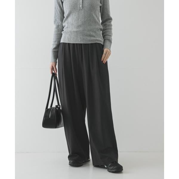 アーバンリサーチ（URBAN RESEARCH）/『3サイズ展開』『イージーケア』 ウール混タックギャザーストレートパ 3サイズ展開』『イージーケア』 ウール混タックギャザーストレートパ