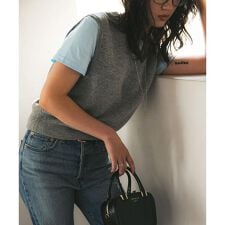 ウールカシミヤVネックニットベスト