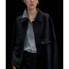 new basic　WOOL SILK BOX JACKET
