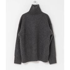 new basic　CASHMERE SILK MOULINE TURTLE-NECK KNIT