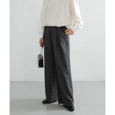 ウールブレンドワイドストレートパンツ