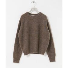 new basic　CASHMERE SILK MOULINE CREW-NECK KNIT