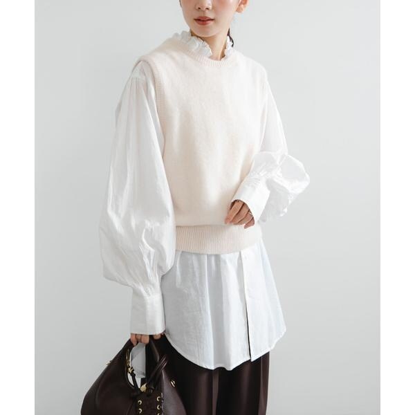 ヌキテパ COTTON POPLIN WAVE BLOUSE ピンタック ne Quittez pas / ヌキテパ COTTON POPLIN WAVE BLOUSE | スピック