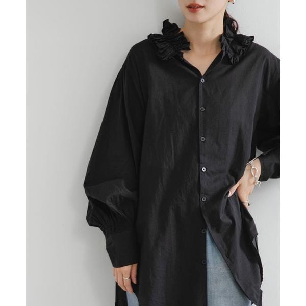ne Quittez pas / ヌキテパ COTTON POPLIN WAVE BLOUSE