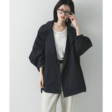 スタンドカラーミドル丈トレンチコート