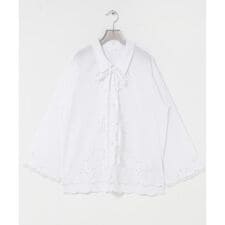 カットワーク刺繍シャツ