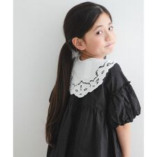 ジュース　Pure white lace collar crew