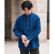 アーバンリサーチ ドアーズ(URBAN RESEARCH DOORS)のデニムバンドカラーシャツ