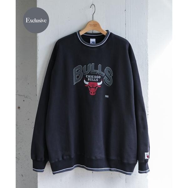 ネット完売品　別注 NBA チームワッペン刺繍 裏毛 クルーネックスウェット　M 別注 NBA チームワッペン刺繍 裏毛 クルーネックスウェット