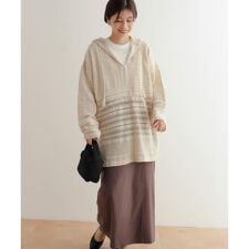 コットンレースフーディープルオーバー