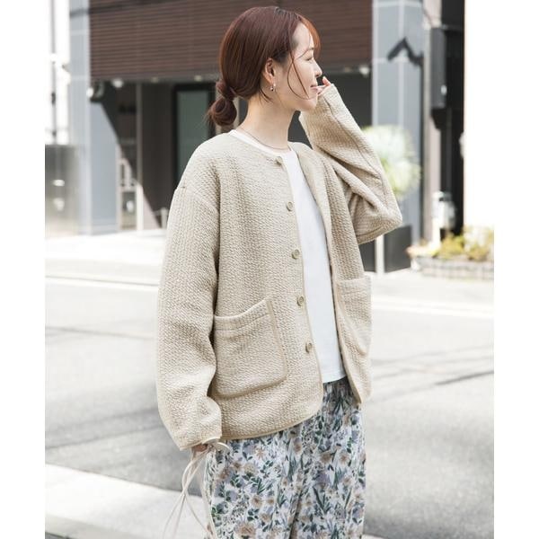 【美品】 アーバンリサーチドアーズ ☆ コットンノーカラーコート ベージュ 日本人気超絶の URBAN RESEARCH DOORSコットンノーカラーコート