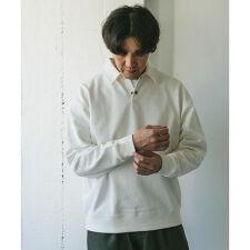 裏毛スウェットポロプルオーバー