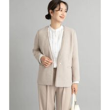 ツィードVネックロングジャケット