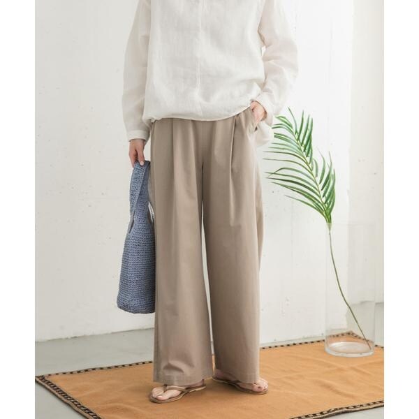 UR DOORS＊レーヨンコットンイージーパンツ　BLACK &beige M セール】『再入荷』レーヨンコットンイージーパンツ（その他