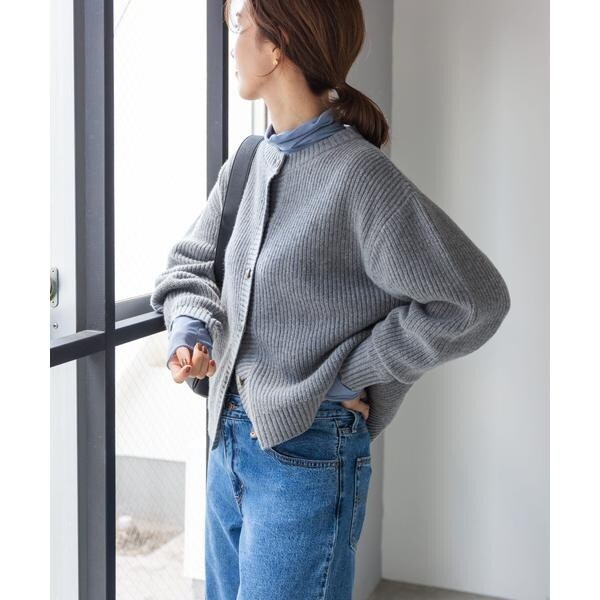 アーバンリサーチドアーズ　ウォッシャブルドライニットカーディガン　グレー URBAN RESEARCH DOORS（アーバンリサーチドアーズ） カーディガン