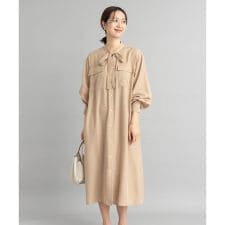 ボウタイワークシャツワンピース