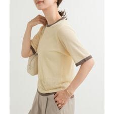 リンガー半袖ニットTシャツ