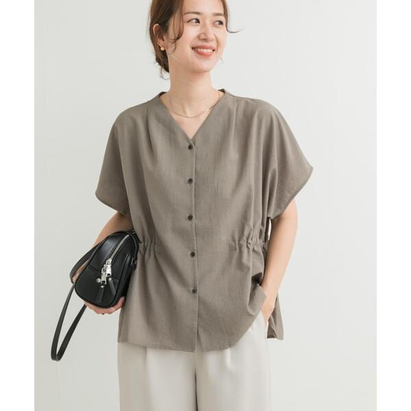再入荷』Vネックウエストギャザーブラウス | アーバンリサーチ