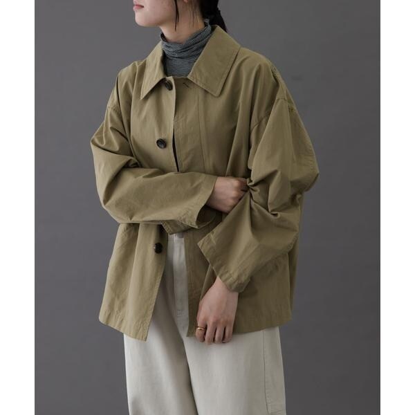 FORK&SPOON　バルカラーミドルコート　ショート　ステンカラー　ネイビー FORK&SPOON（フォークアンドスプーン）の「FORK&SPOON バル