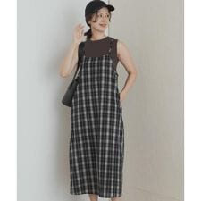 チェックキャミワンピース