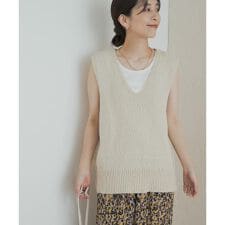 コットンブークレ深Vベスト