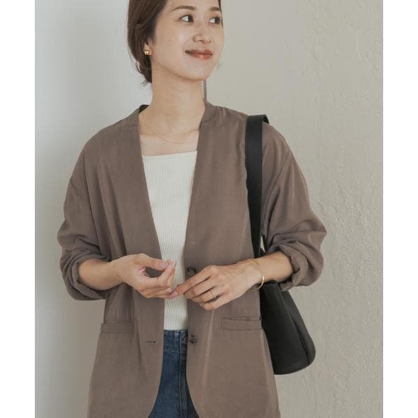 URBAN RESEARCH DOORS 新品未使用ノーカラージャケットベージュ ノーカラージャケット（ノーカラージャケット）｜URBAN RESEARCH