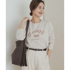 ロゴプリント＋刺しゅうロングTシャツ